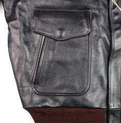 Aero 1950s Flight Jacket, size 46, Blackened Brown Vicenza Horsehide