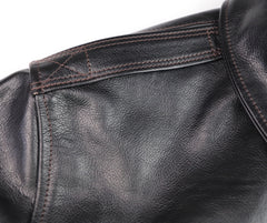 Aero 1950s Flight Jacket, size 46, Blackened Brown Vicenza Horsehide