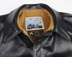Aero 1950s Flight Jacket, size 46, Blackened Brown Vicenza Horsehide