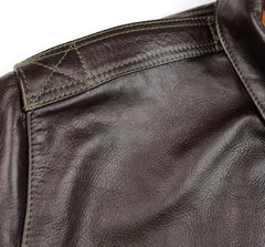 Aero A-2 Military Flight Jacket, size 46, Dark Seal Vicenza Horsehide