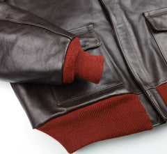 Aero A-2 Military Flight Jacket, size 46, Dark Seal Vicenza Horsehide
