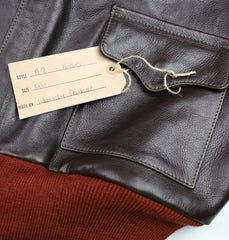 Aero A-2 Military Flight Jacket, size 46, Dark Seal Vicenza Horsehide
