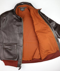 Aero A-2 Military Flight Jacket, size 46, Dark Seal Vicenza Horsehide