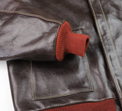 Aero A-2 Military Flight Jacket, size 44, Chestnut Badalassi