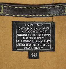 Aero A-2 Military Flight Jacket, size 48, Chestnut Badalassi