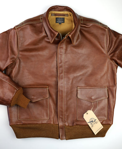 A-2 Military Flight Jacket, size 46, Russet Vicenza Horsehide