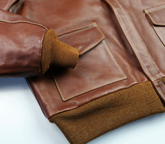 A-2 Military Flight Jacket, size 46, Russet Vicenza Horsehide