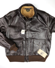 Aero A-2 Military Flight Jacket, size 44, Chestnut Badalassi Cowhide