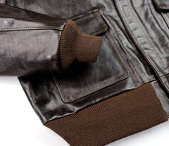 Aero A-2 Military Flight Jacket, size 44, Chestnut Badalassi Cowhide