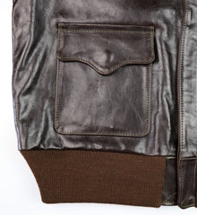 Aero A-2 Military Flight Jacket, size 44, Chestnut Badalassi Cowhide
