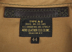 Aero A-2 Military Flight Jacket, size 44, Chestnut Badalassi Cowhide