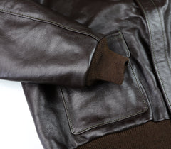 Aero A-2 Military Flight Jacket, size 48, Dark Seal Vicenza Horsehide