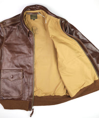 Aero A-2 Military Flight Jacket, size 44, Tobacco Badalassi Cowhide