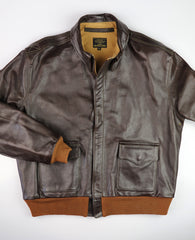 Aero A-2 Military Flight Jacket, size 46, Dark Seal Vicenza, Gently Worn