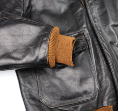 Aero A-2 Military Flight Jacket, size 40, Blackened Brown, Gently Worn