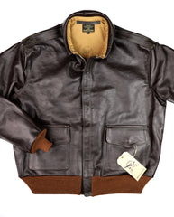 Aero A-2 Military Flight Jacket, size 50, Dark Seal Vicenza Horsehide