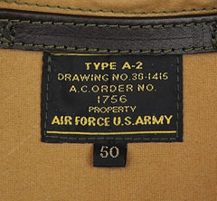 Aero A-2 Military Flight Jacket, size 50, Dark Seal Vicenza Horsehide