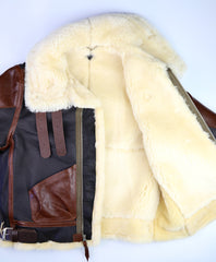 Aero B-3 Military Flight Jacket, size 40, Seal Brown with Russet Vicenza Trim