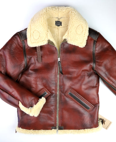 Aero B-6 Military Flight Jacket, size 38, Redskin with Dark Seal Vicenza Horsehide Trim