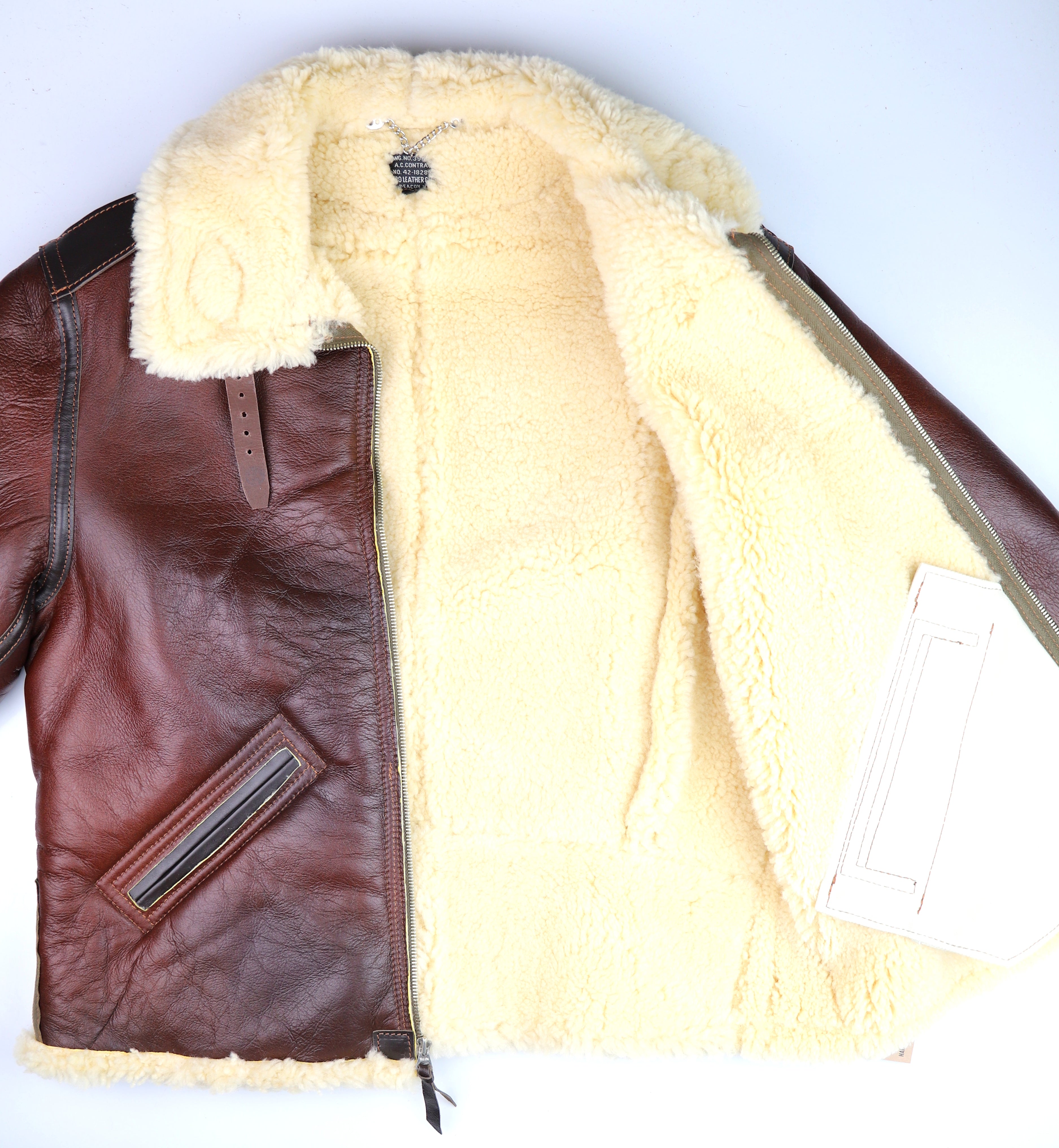 Aero B-6 Military Flight Jacket, size 44, Russet with Dark Seal Vicenza Trim