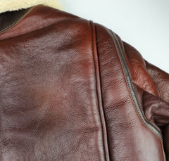 Aero B-6 Military Flight Jacket, size 44, Russet with Dark Seal Vicenza Trim