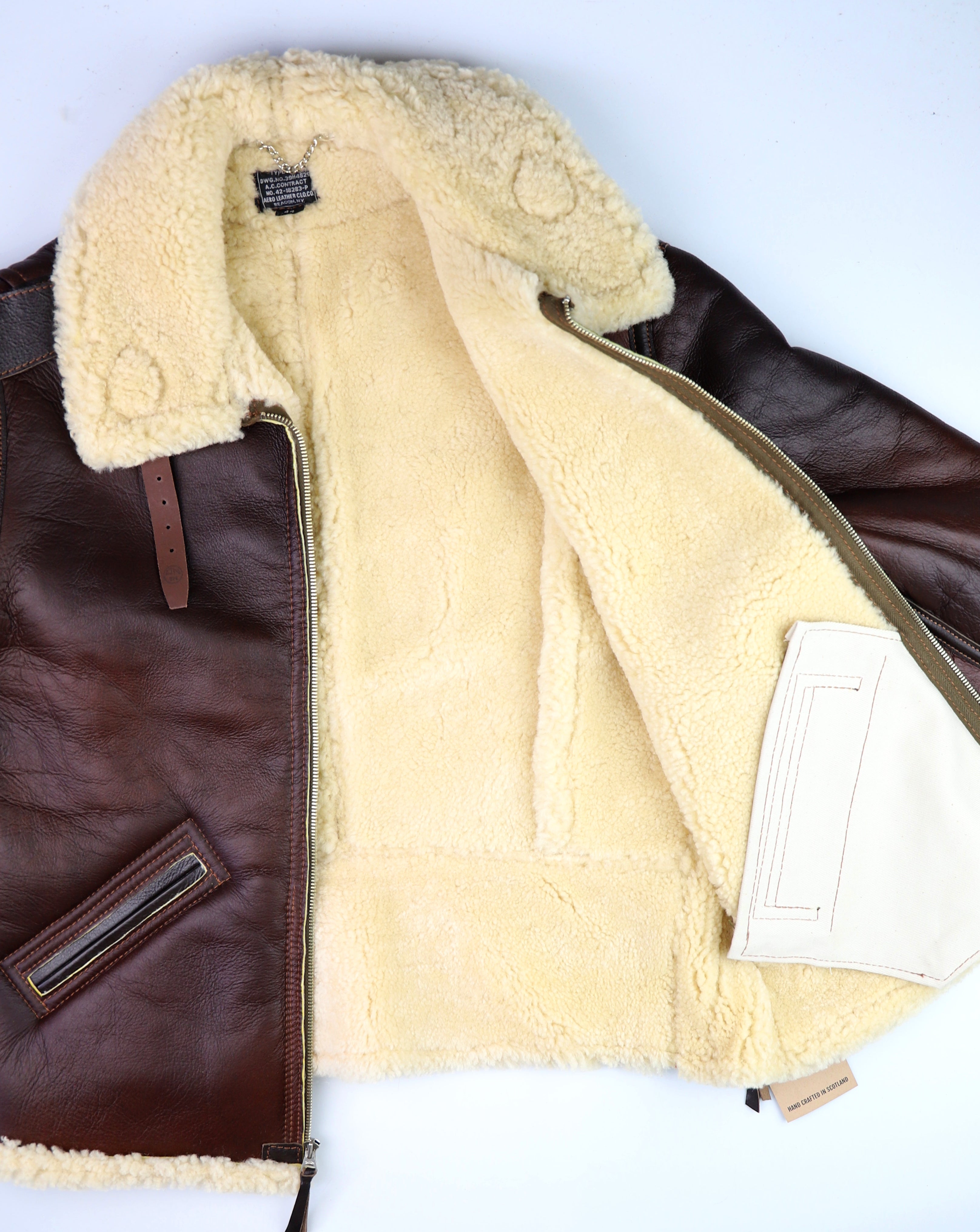 Aero B-6 Military Flight Jacket, size 44, Redskin with Dark Seal Vicenza Trim