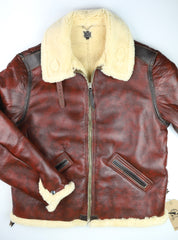 Aero Two-Tone B-6 Military Flight Jacket, size 48, Redskin with Dark Seal Vicenza Horsehide Trim