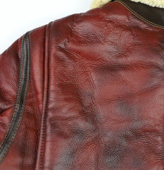 Aero Two-Tone B-6 Military Flight Jacket, size 46, Redskin with Dark Seal Vicenza Horsehide Trim