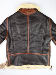 Aero B-6 Military Flight Jacket, size 42, Seal Brown with Russet Vicenza Horsehide Trim