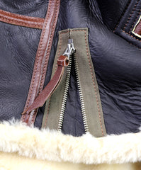 Aero B-6 Military Flight Jacket, size 42, Seal Brown with Russet Vicenza Horsehide Trim