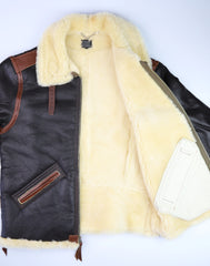 Aero B-6 Military Flight Jacket, size 42, Seal Brown with Russet Vicenza Horsehide Trim