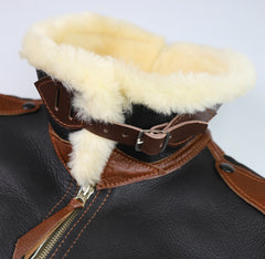 Aero B-6 Military Flight Jacket, size 44, Seal Brown with Russet Vicenza Trim