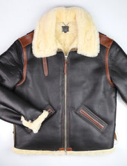 Aero B-6 Military Flight Jacket, size 44, Seal Brown with Russet Vicenza Trim