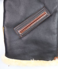 Aero B-6 Military Flight Jacket, size 44, Seal Brown with Russet Vicenza Trim