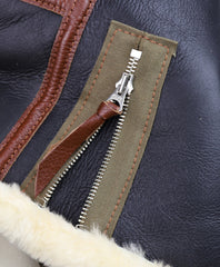 Aero B-6 Military Flight Jacket, size 44, Seal Brown with Russet Vicenza Trim