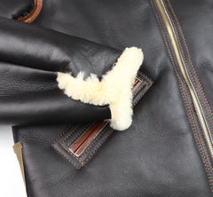 Aero B-6 Military Flight Jacket, size 44, Seal Brown with Russet Vicenza Trim