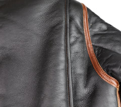 Aero B-6 Military Flight Jacket, size 44, Seal Brown with Russet Vicenza Trim