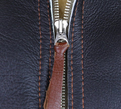 Aero B-6 Military Flight Jacket, size 44, Seal Brown with Russet Vicenza Trim