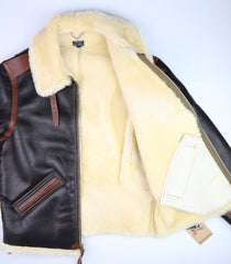 Aero B-6 Military Flight Jacket, size 42, Seal Brown with Russet Vicenza Trim