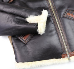 Aero B-6 Military Flight Jacket, size 42, Seal Brown with Russet Vicenza Trim