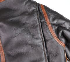 Aero B-6 Military Flight Jacket, size 42, Seal Brown with Russet Vicenza Trim