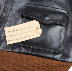 Aero A-2 Military Flight Jacket, size 42, Blackened Brown Vicenza Horsehide