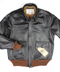 Aero A-2 Military Flight Jacket, size 40, Blackened Brown Vicenza Horsehide
