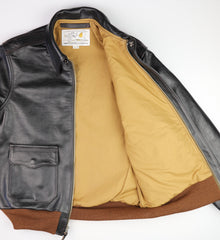 Aero A-2 Military Flight Jacket, size 40, Blackened Brown Vicenza Horsehide