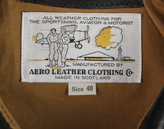 Aero A-2 Military Flight Jacket, size 40, Blackened Brown Vicenza Horsehide