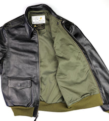 Aero A-2 Military Flight Jacket, size 40, Blackened Brown Vicenza Horsehide