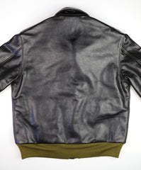 Aero A-2 Military Flight Jacket, size 44, Blackened Brown Vicenza Horsehide