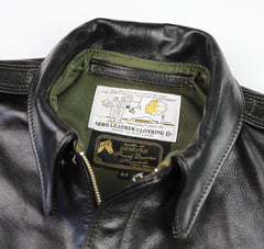 Aero A-2 Military Flight Jacket, size 44, Blackened Brown Vicenza Horsehide
