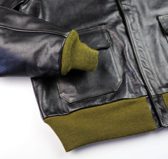 Aero A-2 Military Flight Jacket, size 44, Blackened Brown Vicenza Horsehide