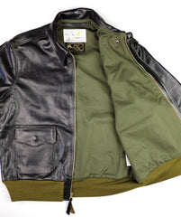 Aero A-2 Military Flight Jacket, size 44, Blackened Brown Vicenza Horsehide